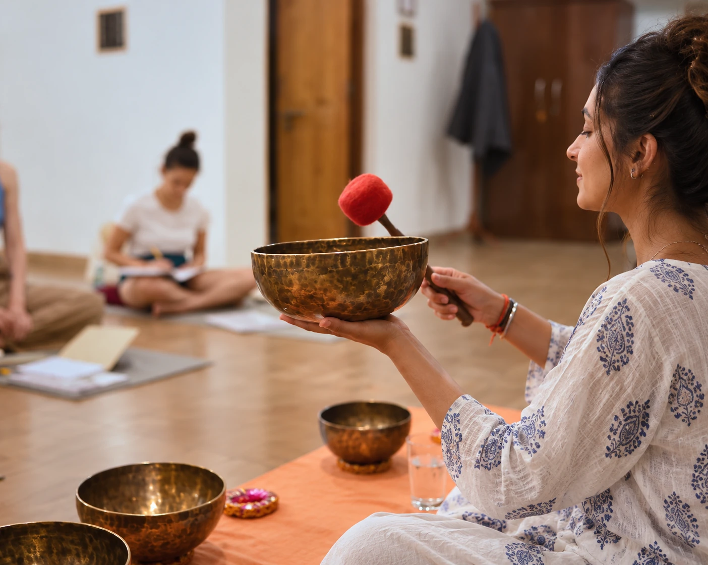 Mallet and singing bowl in Rishikesh